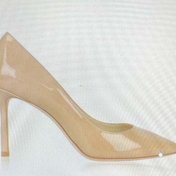 Jimmy Choo Romy 100 in Nude Patent Leather - Picture 1 of 6